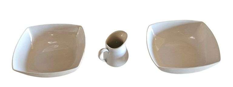Set of Modern White Ceramic Serving Pieces image