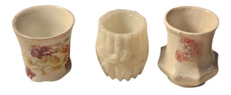 Antique & Vintage Porcelain Toothpick Holder Trio image
