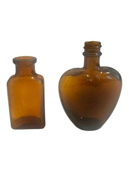 Pair of Amber Glass Bottles image