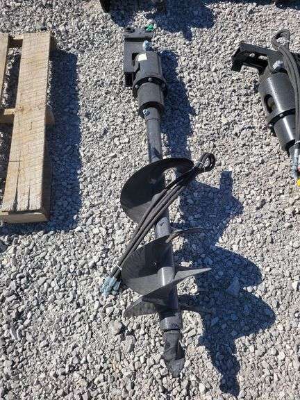 Mini excavator auger. 12" wide auger. image