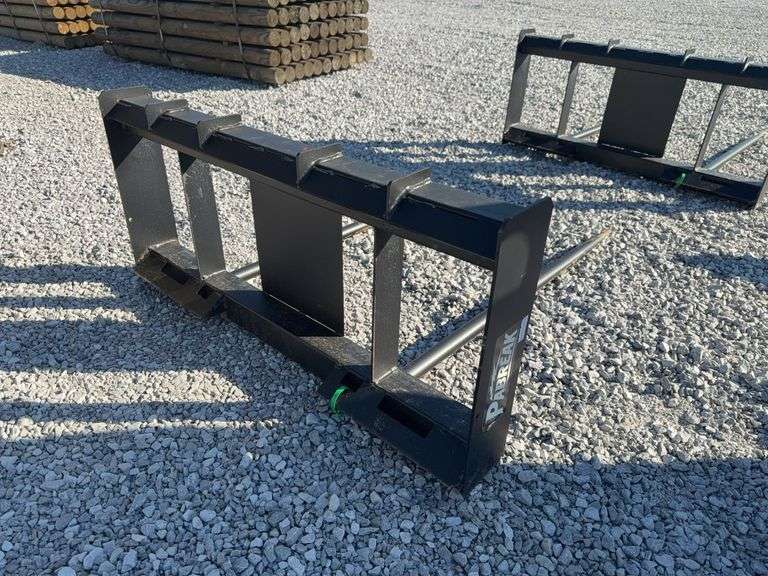 Skid steer dual prong hay spear image