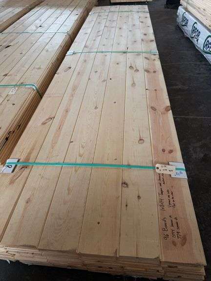 1x8x14 tongue and groove Ponderosa pine. Vgroove on 1 side, flat on the other. 96 boards 1344 linear foot selling per sq ft x779 image