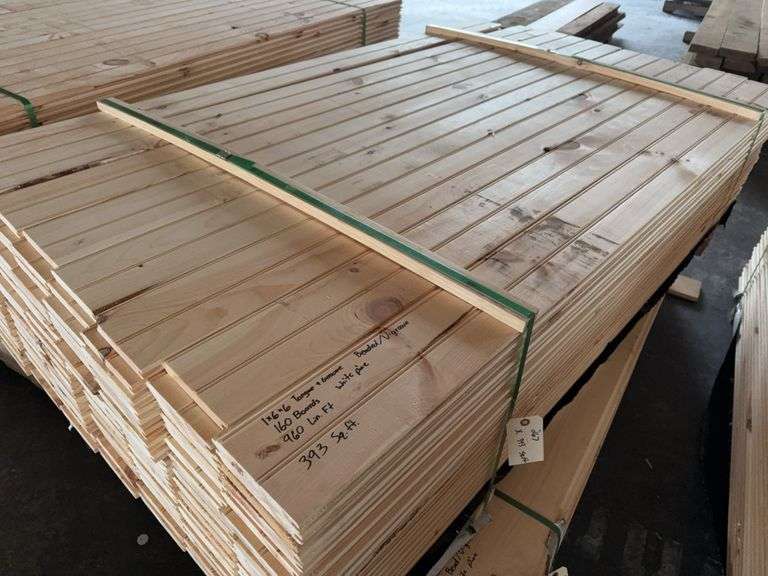 1x6x6 tongue and groove White pine. V groove on one side, beaded on the other. 160 boards 960 linear foot selling per sq ft x393 image