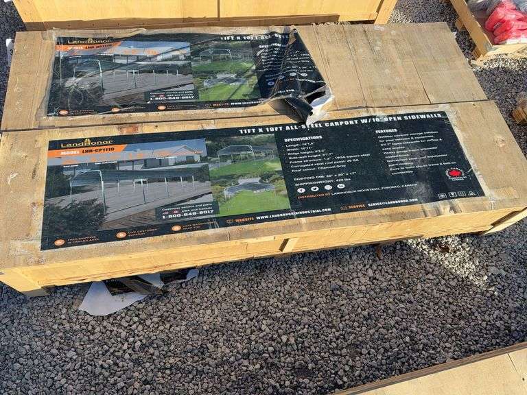 11’x19’ all steel carport w/10’ open sidewalls. image