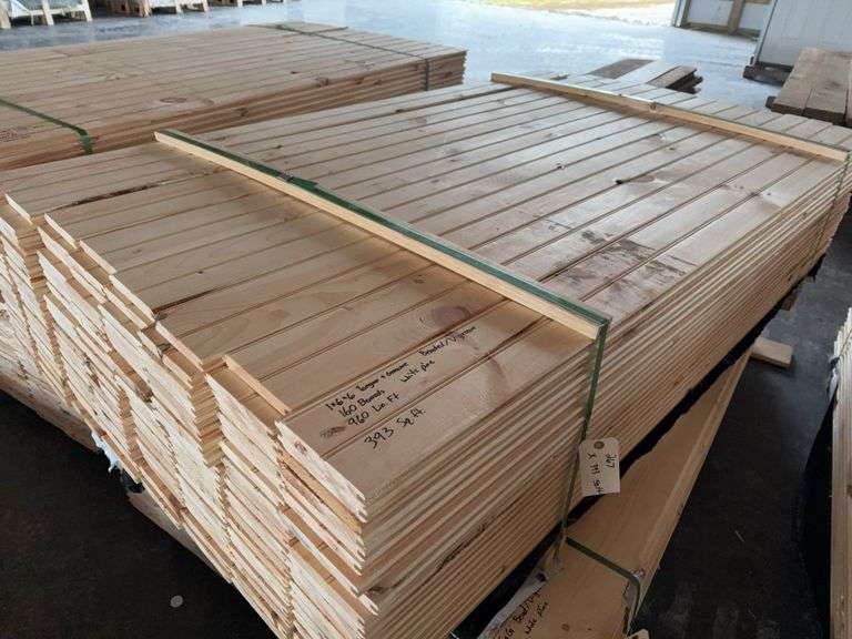 1x6x6 tongue and groove White pine. V groove on one side, beaded on the other. 160 boards 960 linear foot selling per sq ft x393 image