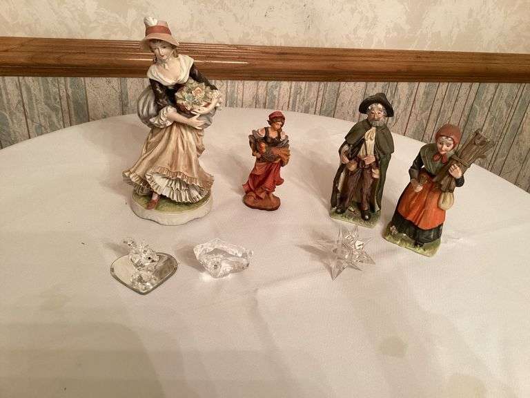 Lot of Assorted Figurines and Clear Glass Decorations image
