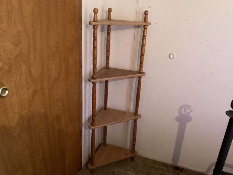 Wooden Corner Shelf Unit - Lot 015 image