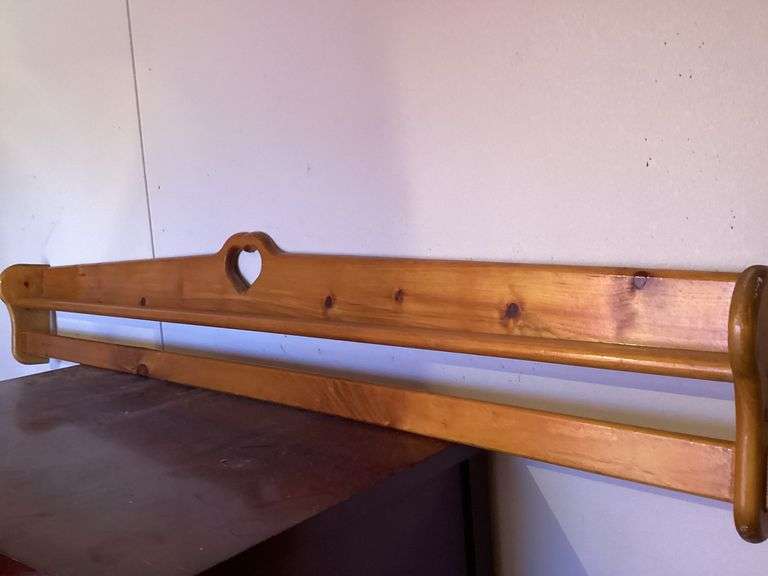 Wooden Shelf with Heart Detail image