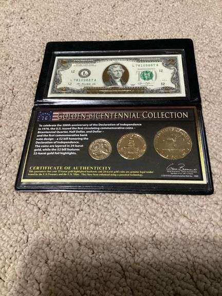 1976 Golden Bicentennial Collection - $2 Bill & Commemorative Coins image