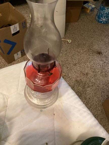 Red Glass Oil Lamp image