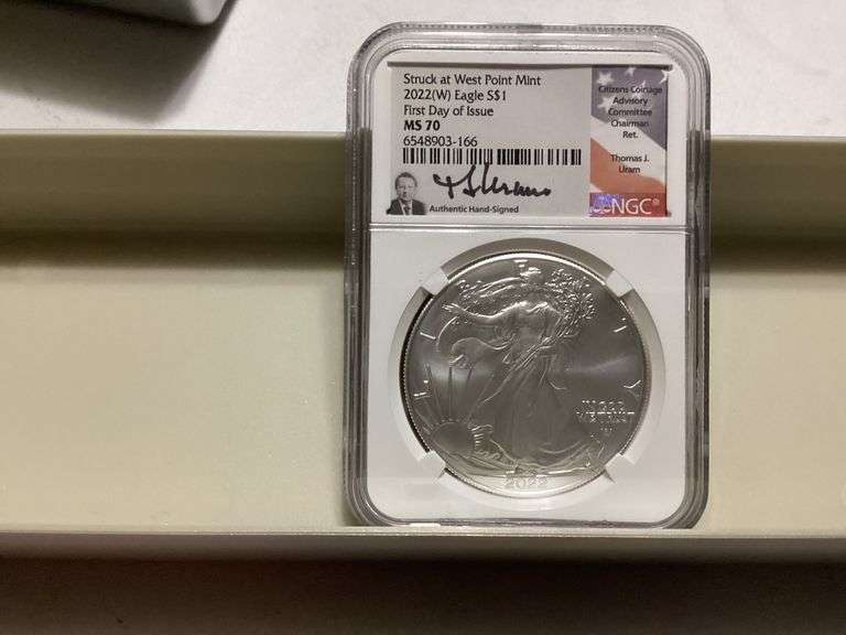 2022 (W) American Silver Eagle $1 Coin NGC MS 70 First Day of Issue Hand Signed image