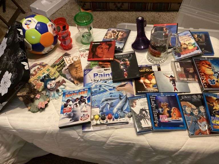 Assorted Collection: DVDs, Books, Soccer Ball, Collectibles image