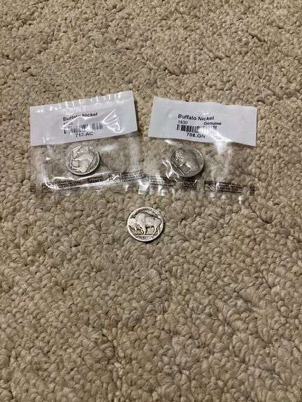 Lot of 3 Buffalo Nickels, Including 1930 image