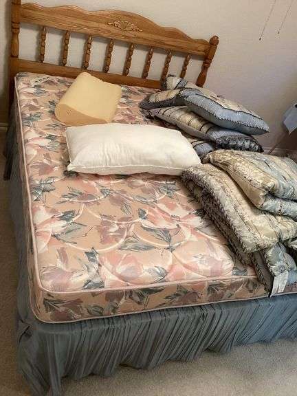 Full Size Bed with Headboard, Pillows and Comforter - Lot 039 image
