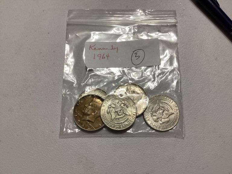 1964 Kennedy Half Dollar Coins - Group of 5 image
