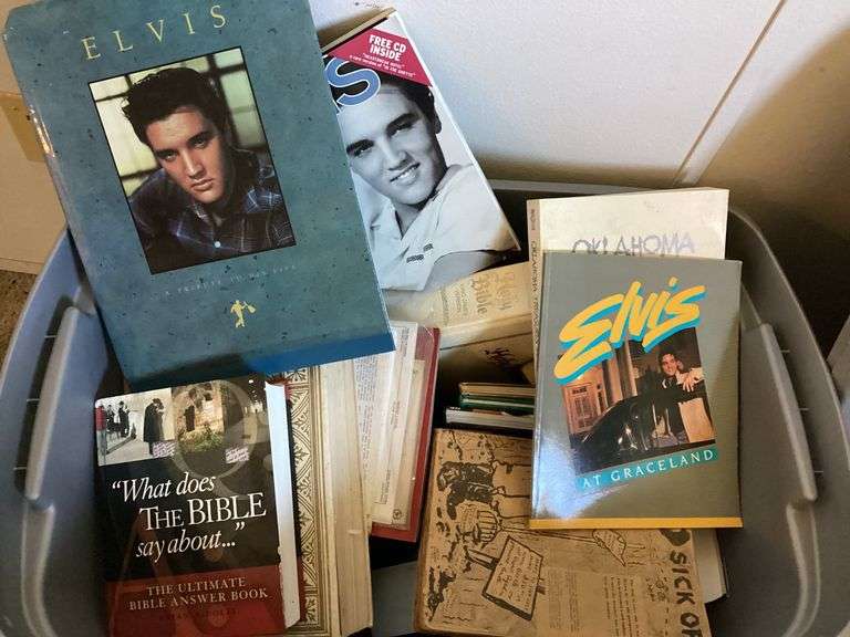 Collection of Elvis Presley Books and Religious Literature image
