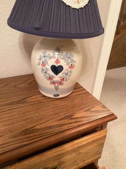 Ceramic Table Lamp with Floral Design image