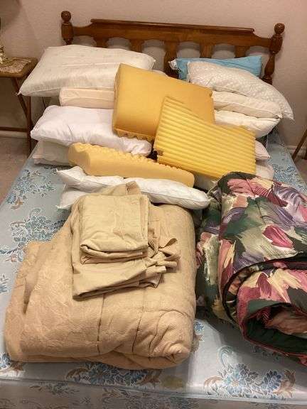 Bedding Set with Floral Comforter, Sheets, and Pillows image