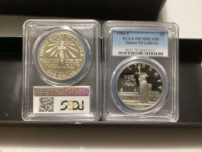 Two 1986-S PCGS PR70DCAM Statue of Liberty Commemorative Coins image