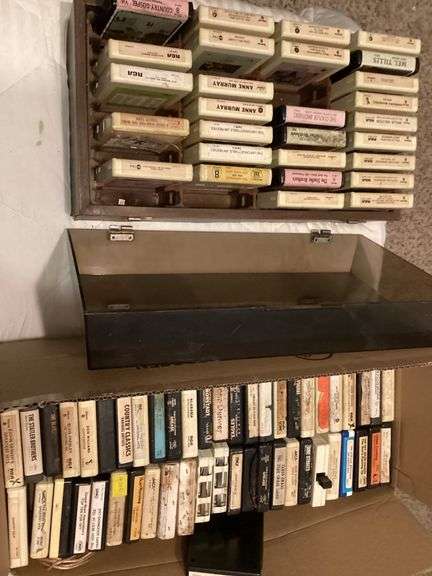 Lot of 8-Track Tapes with Case image