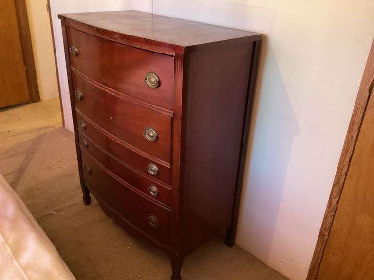 Mahogany Finish Five-Drawer Chest image