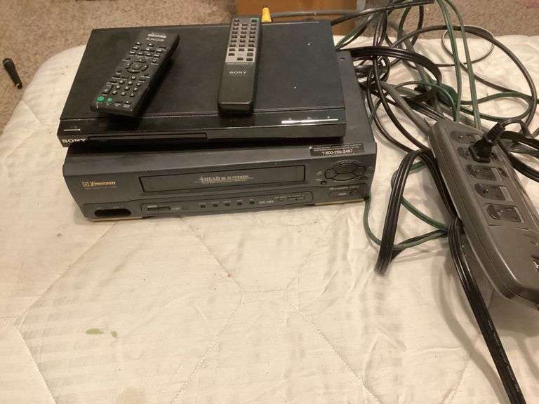 Sony DVD Player DVP-SR500H with Emerson VHS Player & Power Strip image