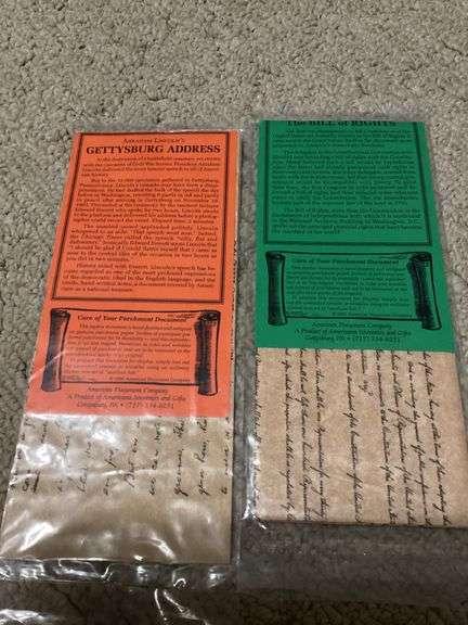 Lot 017: Abraham Lincoln's Gettysburg Address & Bill of Rights Replica Documents image
