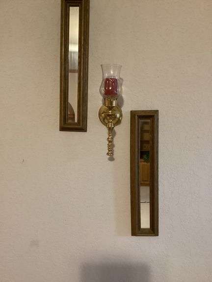 Wall Decor with Mirrors and Candle Holder image