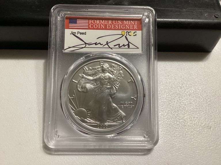 2020-W Burnished Silver Eagle First Day of Issue Signed by Jim Peed image