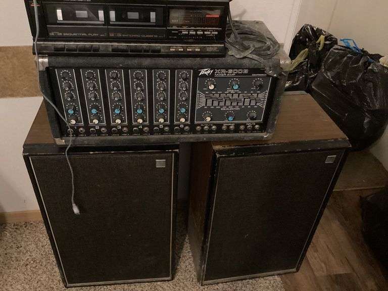 Vintage Peavey XR-600B Mixer Amplifier, Cassette Deck, and Speaker Set - Lot 112 image