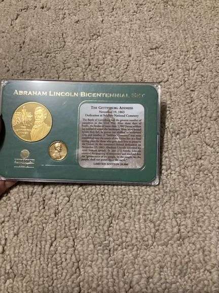 Abraham Lincoln Bicentennial Gettysburg Address Coin Set image