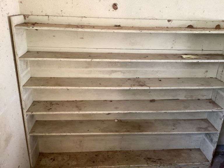 Large Wooden Storage Shelf with Shelves image