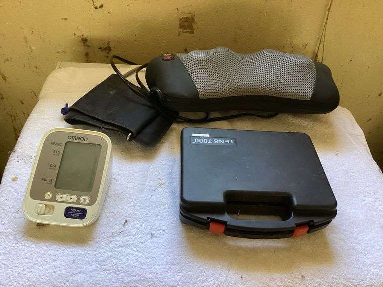 Omron Blood Pressure Monitor, Homedics Massager, and TENS 7000 Unit image
