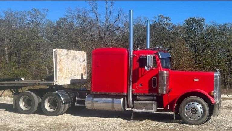 Red Peterbilt Semi Truck Tractor image