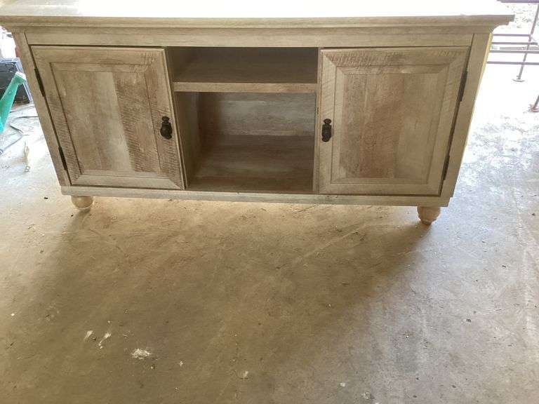 Wood Media Console Cabinet with Storage image