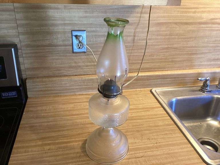 Tall Glass Oil Lamp image