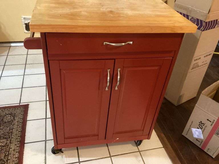Kitchen Island Cart with Butcher Block Top image