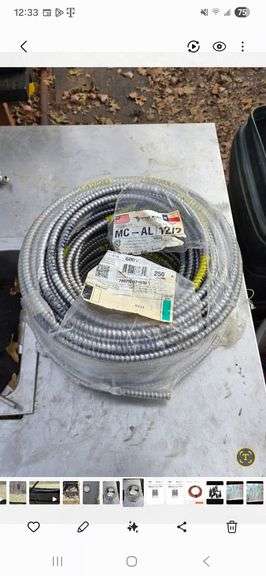 250 ft Roll of MC-AL 12/12 Solid Electrical Wire image