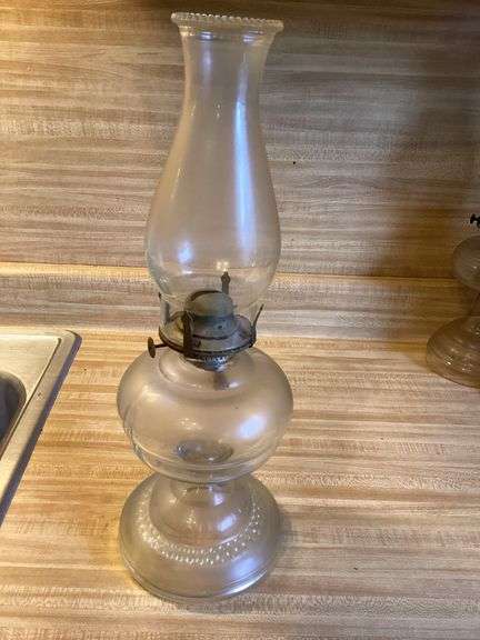 Clear Glass Oil Lamp with Hurricane Shade image