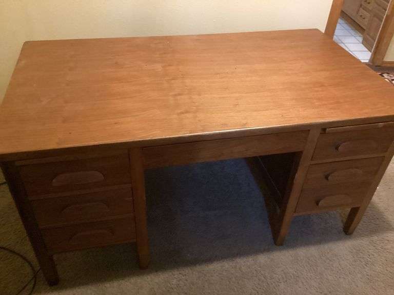 Wooden Desk with Multiple Drawers image