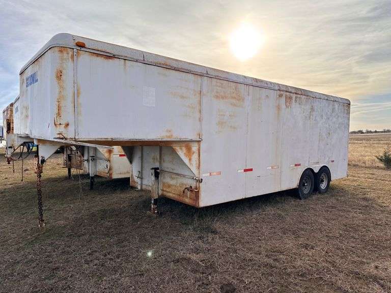 White gooseneck cargo trailer image