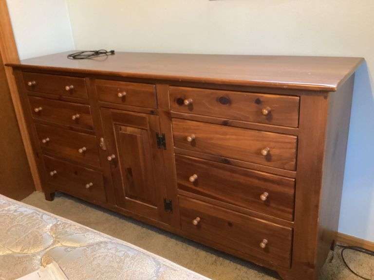 Wood Dresser with Nine Drawers and One Door image