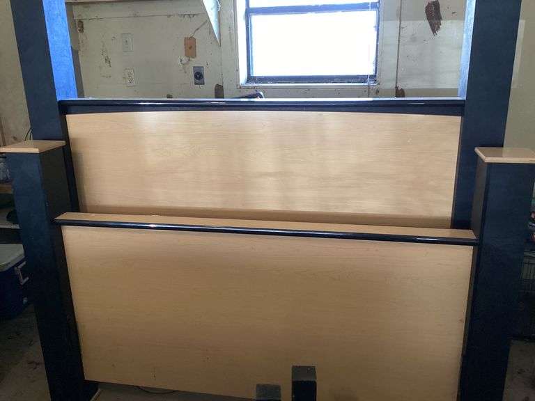 Modern Bedroom Bed Frame - Black and Tan image