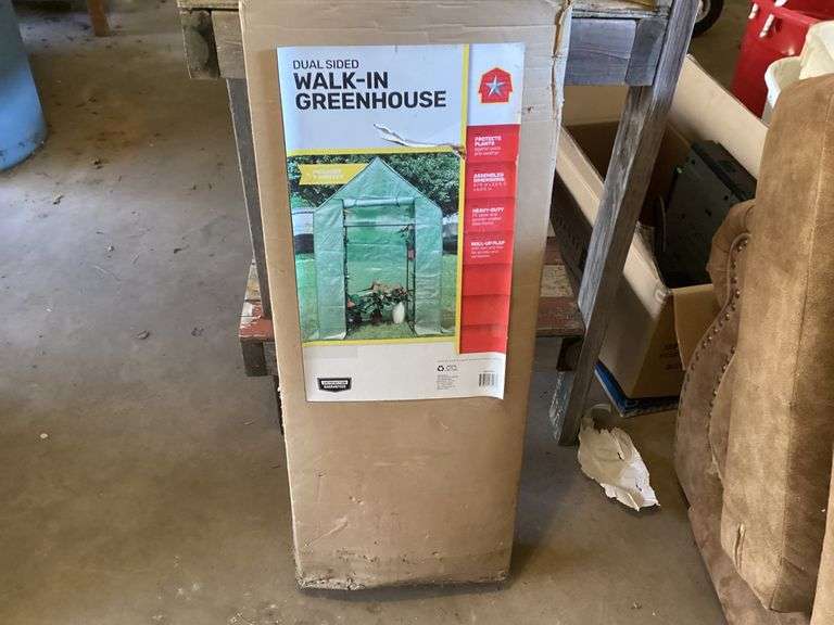 Dual Sided Walk-In Greenhouse with 8 Shelves image