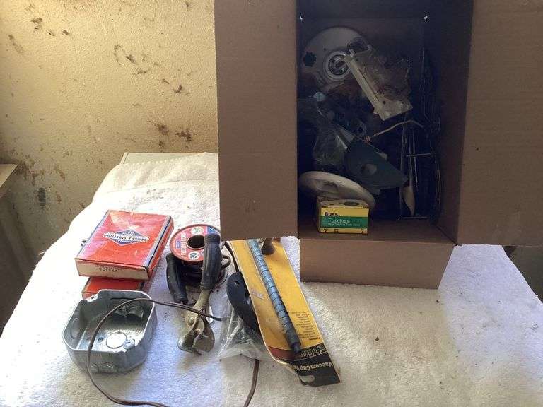 Box Lot of Assorted Electrical Supplies and Parts image