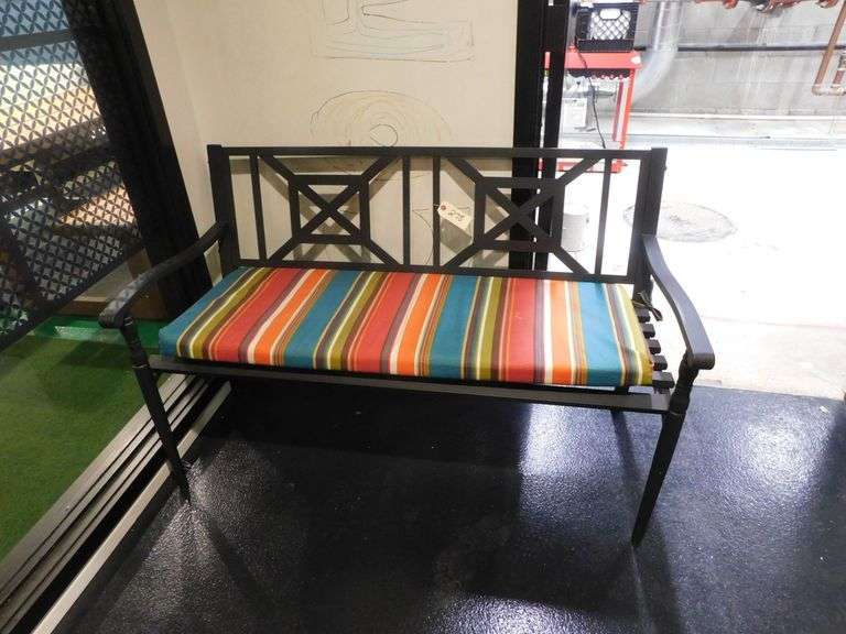 Patio Bench w/Multi Color Cushion image