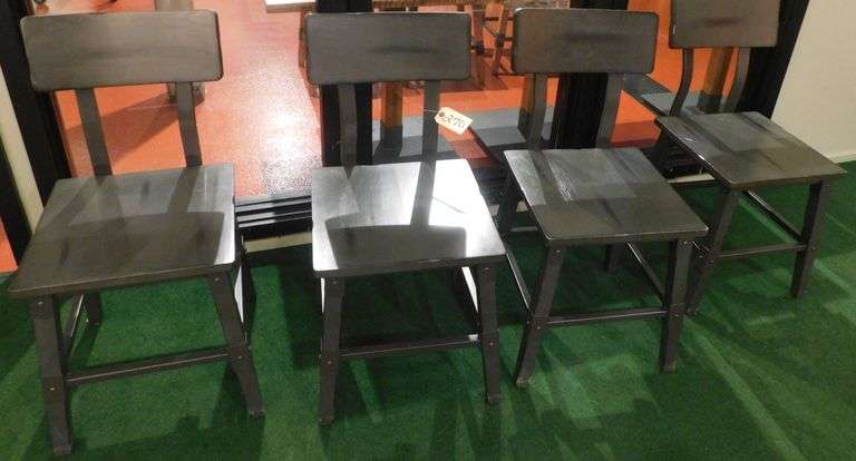 (4) Wood/Metal Dining Chairs w/Backrests image