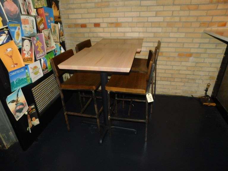(2) 20"x20" Pedestal Tables & (4) Chairs image