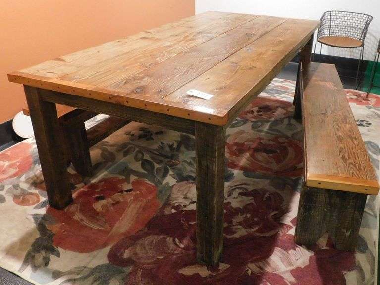 42"x7' Heavy Duty Wood Table with Matching Benches image