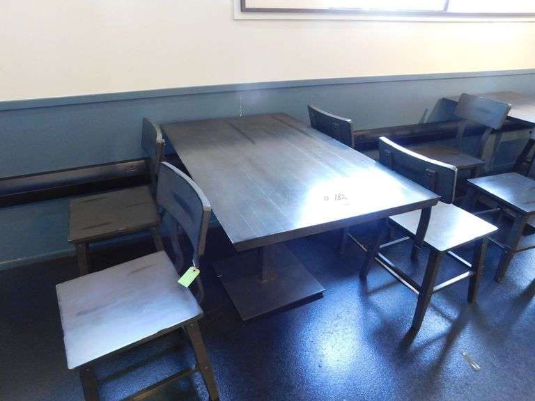 30"x48" Wood Pedest Table w/4 Matching Dining Chairs w/Backrest image
